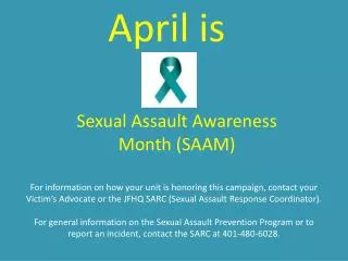 Sexual Assault Awareness Month (SAAM)