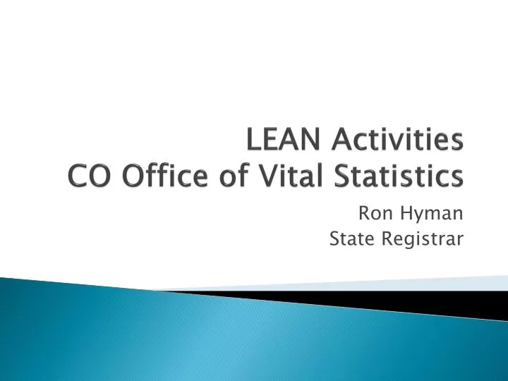 lean activities co office of vital statistics