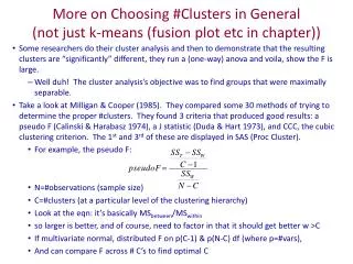 More on Choosing #Clusters in General (not just k-means (fusion plot etc in chapter))
