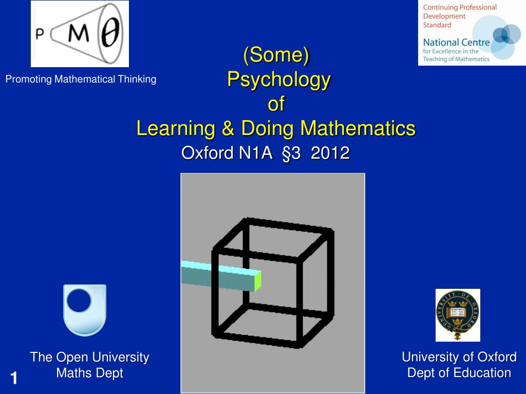 Psychology Course Math PPT - (Some) Psychology of Learning & Doing Mathematics PowerPoint ...