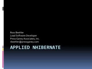 Applied Nhibernate