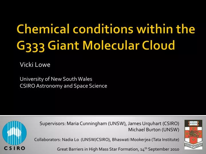 chemical conditions within the g333 giant molecular cloud