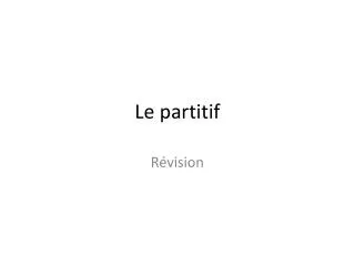 le partitif