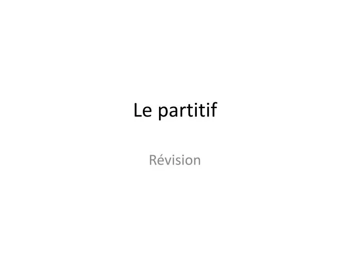 le partitif