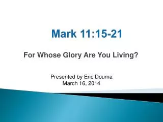 Mark 11:15-21