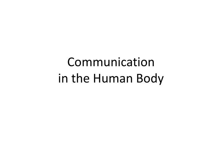 communication in the human body