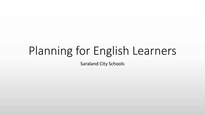 planning for english learners