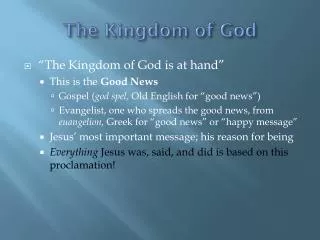 The Kingdom of God