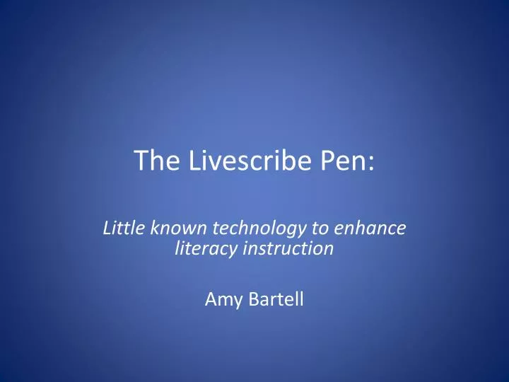 the livescribe pen