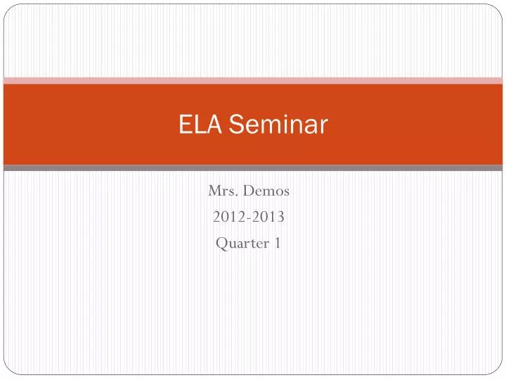 ela seminar