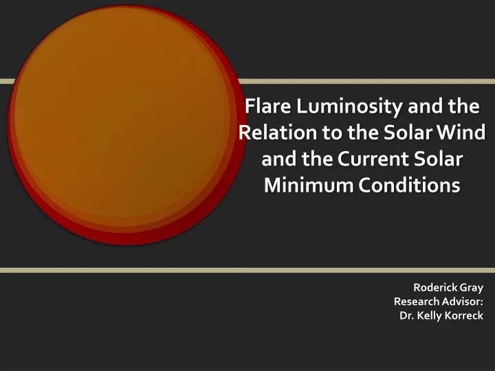 flare luminosity and the relation to the solar wind and the current solar minimum conditions