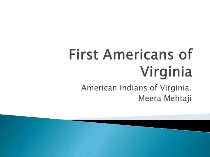 first americans of virginia