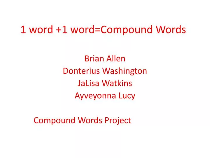 1 word 1 word compound words
