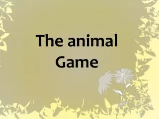 The animal Game