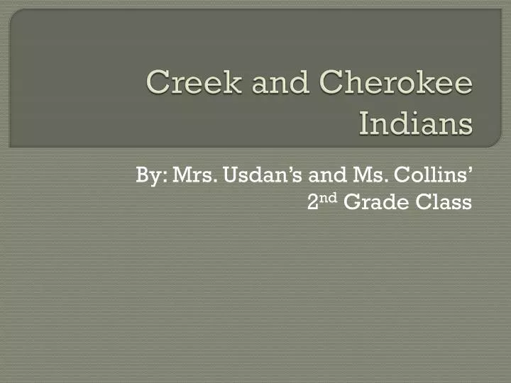 creek and cherokee indians