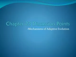 Chapter 23 Discussion Points