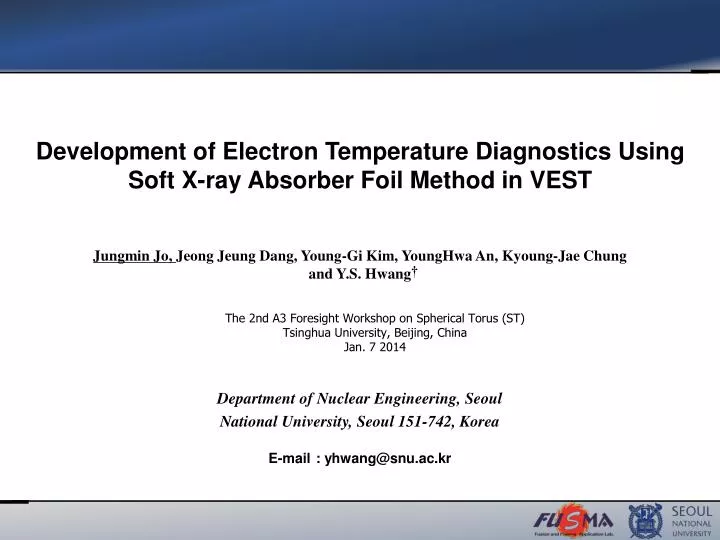 the 2nd a3 foresight workshop on spherical torus st tsinghua university beijing china jan 7 2014