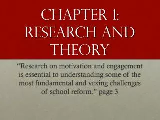 Chapter 1: Research and Theory