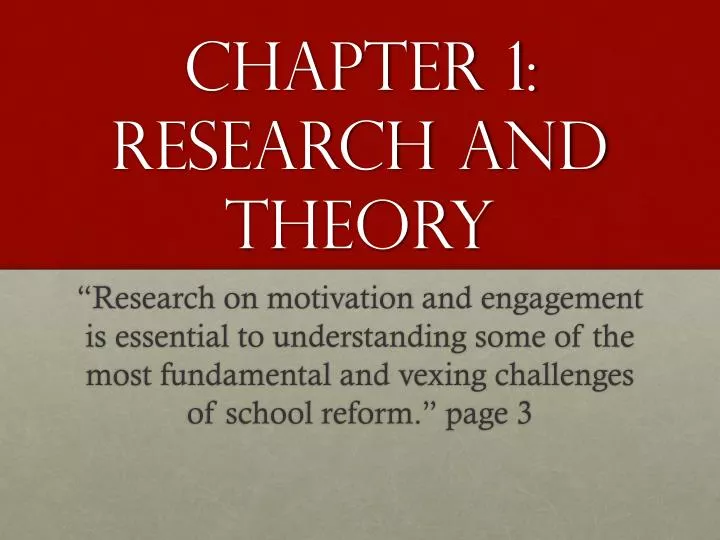 chapter 1 research and theory