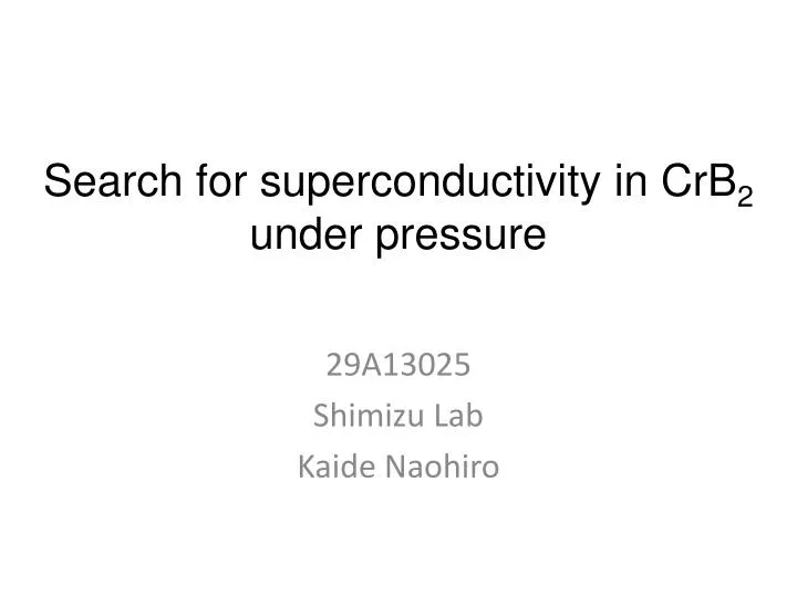 search for superconductivity in crb 2 under pressure