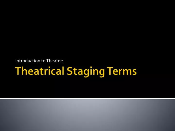 introduction to theater