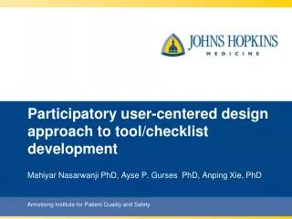 Participatory user-centered design approach to tool/checklist development