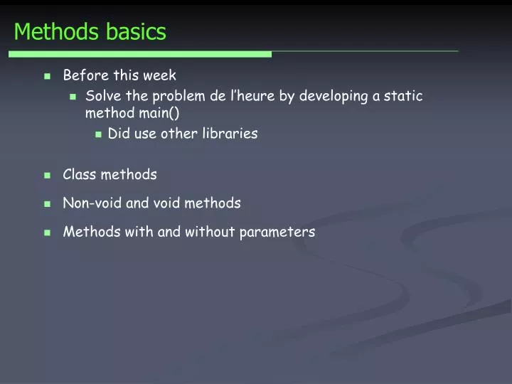 methods basics