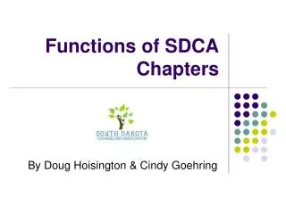 Functions of SDCA Chapters