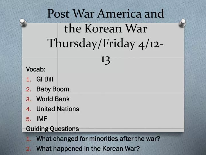 post war america and the korean war thursday friday 4 12 13
