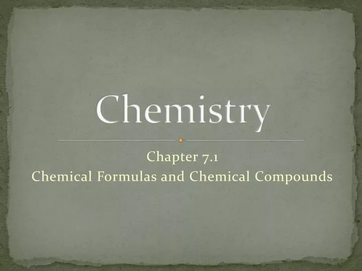 chemistry