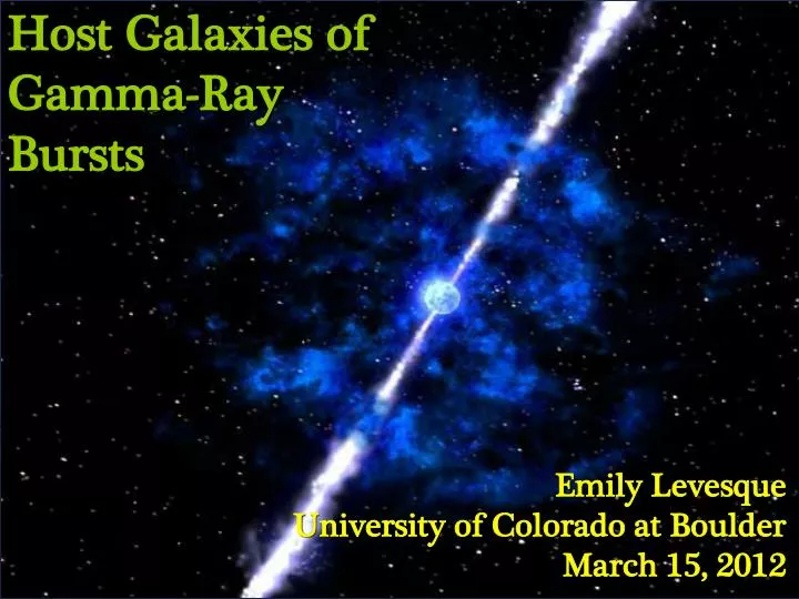 host galaxies of gamma ray bursts