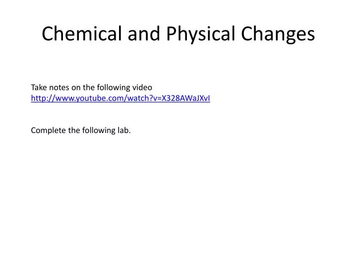 chemical and physical changes