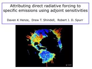 Attributing direct radiative forcing to specific emissions using adjoint sensitivities