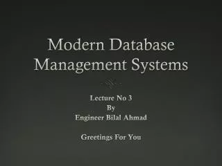 Modern Database Management Systems