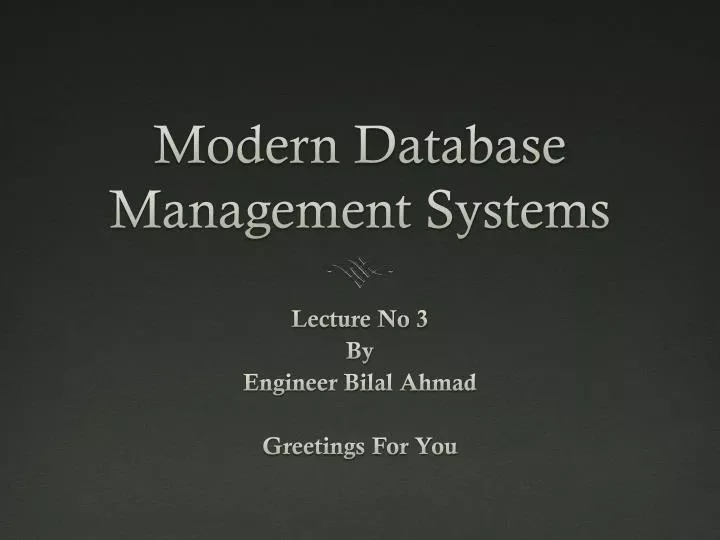 modern database management systems