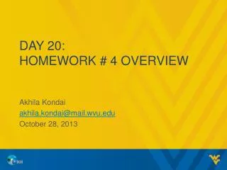 Day 20: Homework # 4 overview