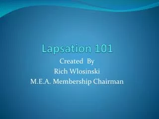 Lapsation 101