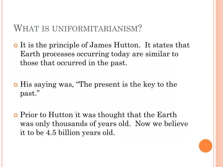 what is uniformitarianism