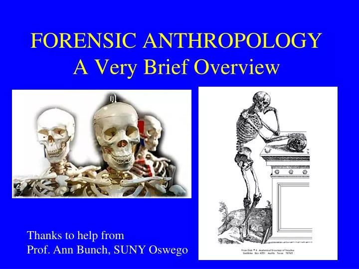 forensic anthropology a very brief overview