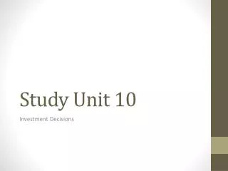 Study Unit 10