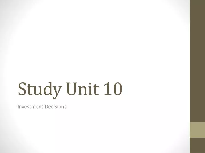 study unit 10
