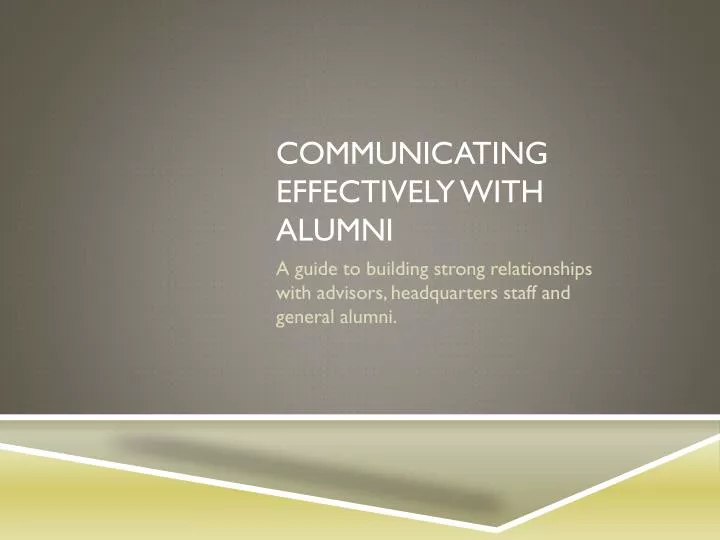 communicating effectively with alumni