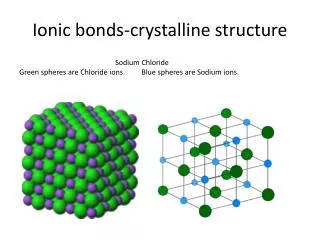 Ionic bonds-crystalline structure