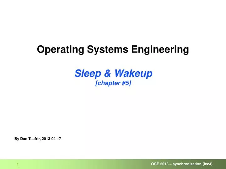 operating systems engineering sleep wakeup chapter 5