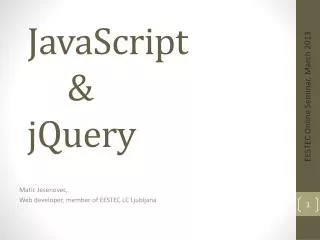 JavaScript 	 &amp; jQuery