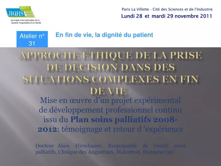 approche thique de la prise de d cision dans des situations complexes en fin de vie