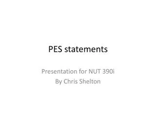 PES statements
