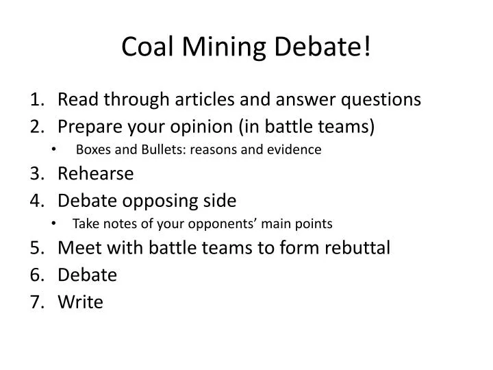 coal mining debate