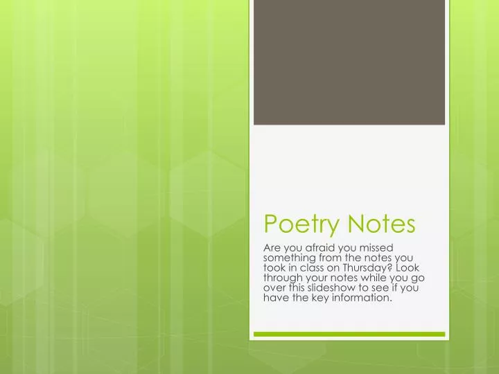 poetry notes