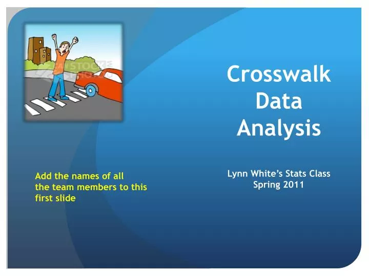 crosswalk data analysis lynn white s stats class spring 2011